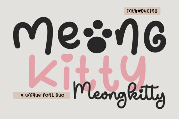 Unleash Playful Branding with the Meong Kitty Font Duo